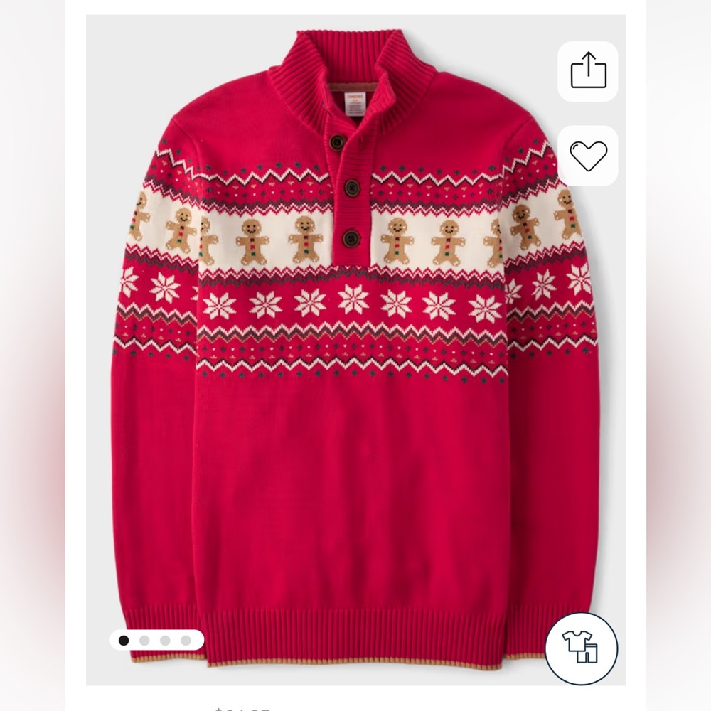 NWT Sold-out Gymboree men’s sweater size large in Gingerbread Fairisle.